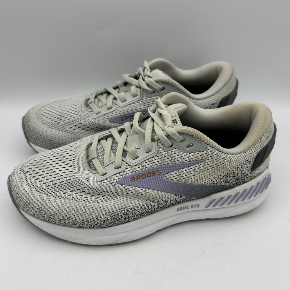 Brooks‎ Ariel GTS 24 Running Shoes Womens 7.5 Wide Grey Purple 1204141D080